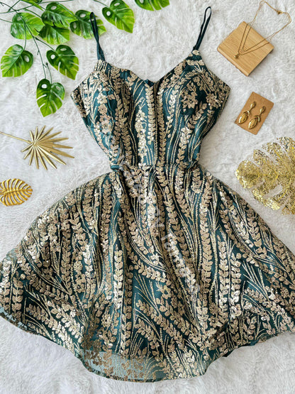 GoldenLeaf Emerald Glam Dress
