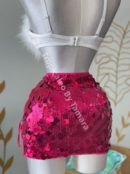 Pink Sequin Skirt