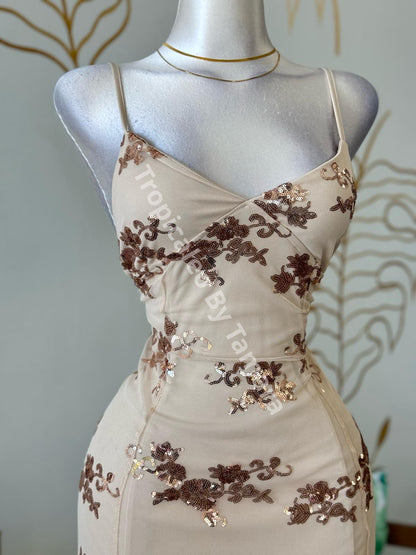 Glimmer Mesh Gown
