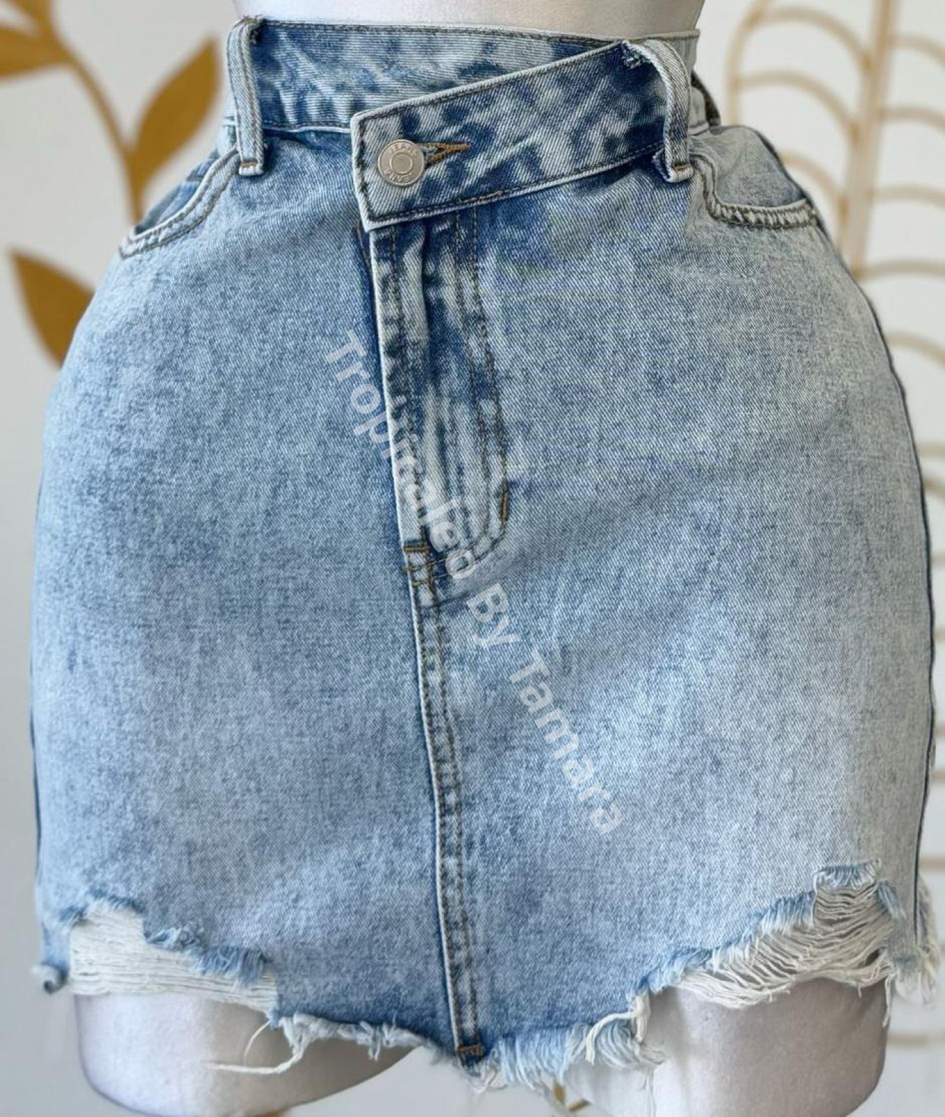 Ice Blue Denim Skirt