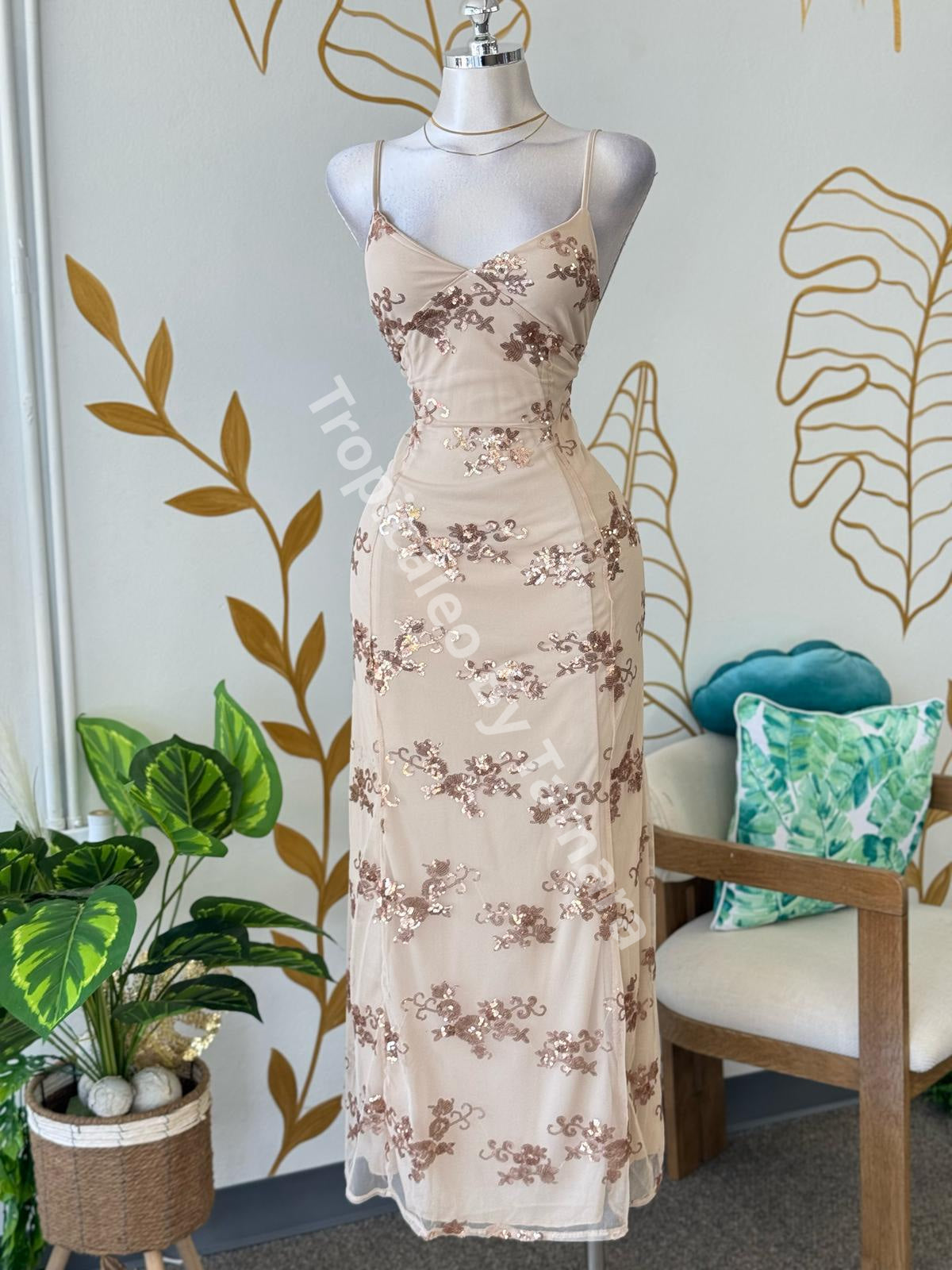 Glimmer Mesh Gown