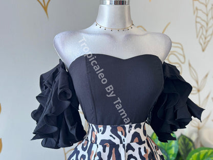 Black Bloom Top Small