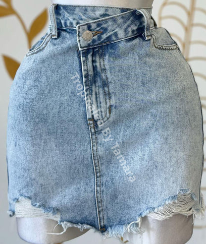 Ice Blue Denim Skirt