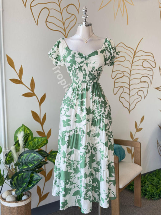 Green Meadow Midi Dress