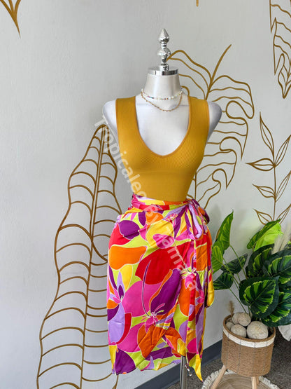 Tropical Paradise Wrap Around Skirt (Falda)