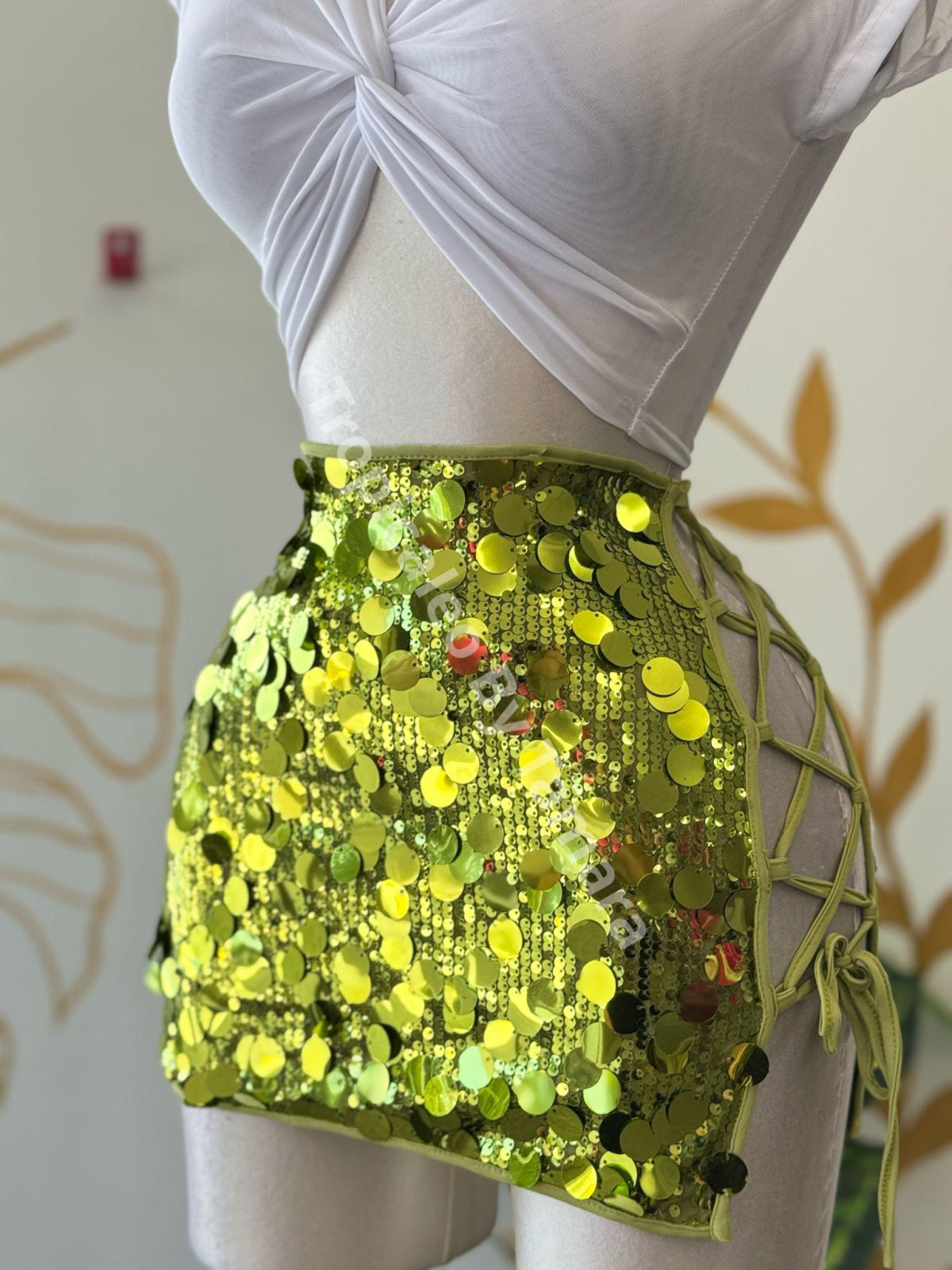 Lime Sequin Mini