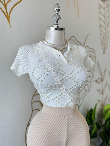 Pearl Polo Top Medium