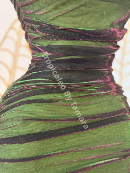 Green Ruched Dress