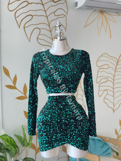 Emerald Glitz Duo Set