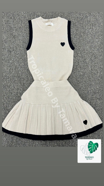 Preppy Heart Two-Piece Set (Disponibles 4 Colores)