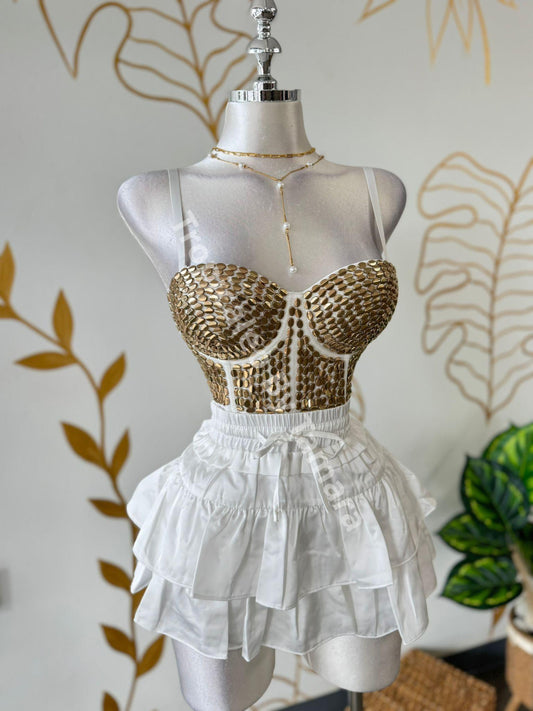 Glam Gold & White Corset