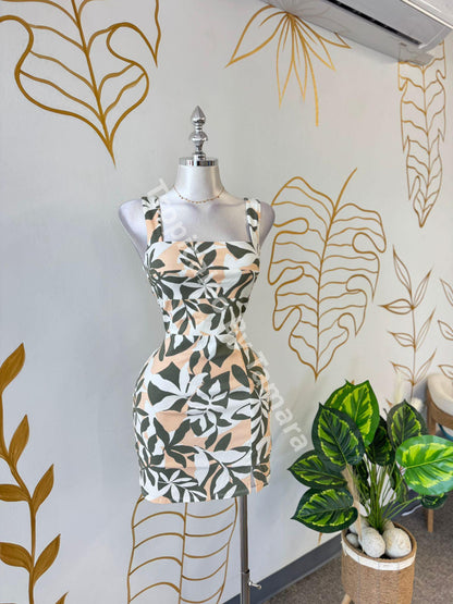Peach Green Summer Breeze Sleeveless Tie Back Dress