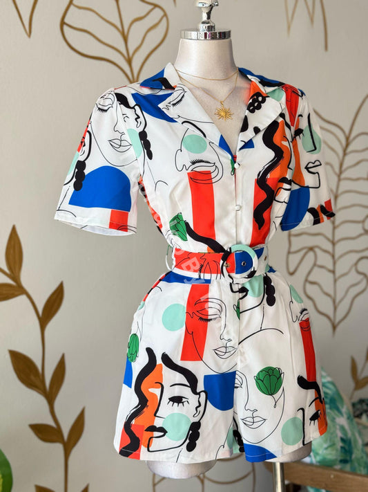 Artsy Faces Romper