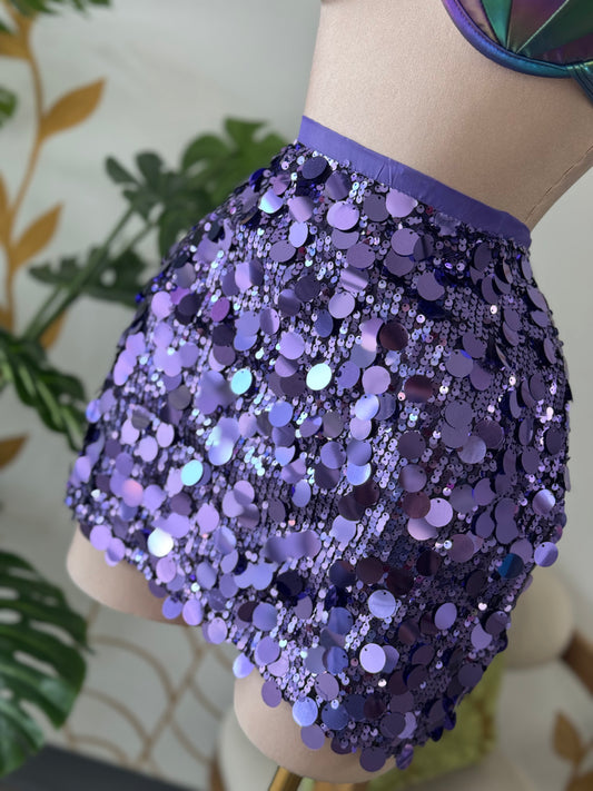 Purple Wave Sequin Skirt