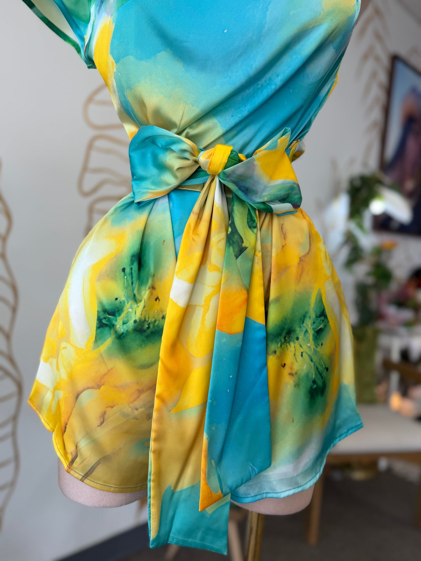 Aquarella Tropical Dress 🌴🩵💛