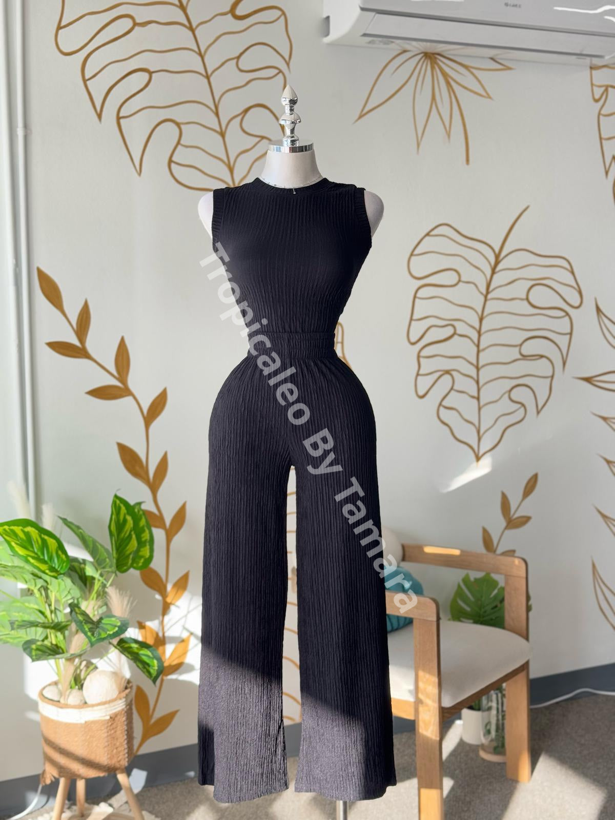 Black Glow Top & Pant Set