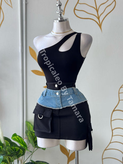 DenimFusion Skirt
