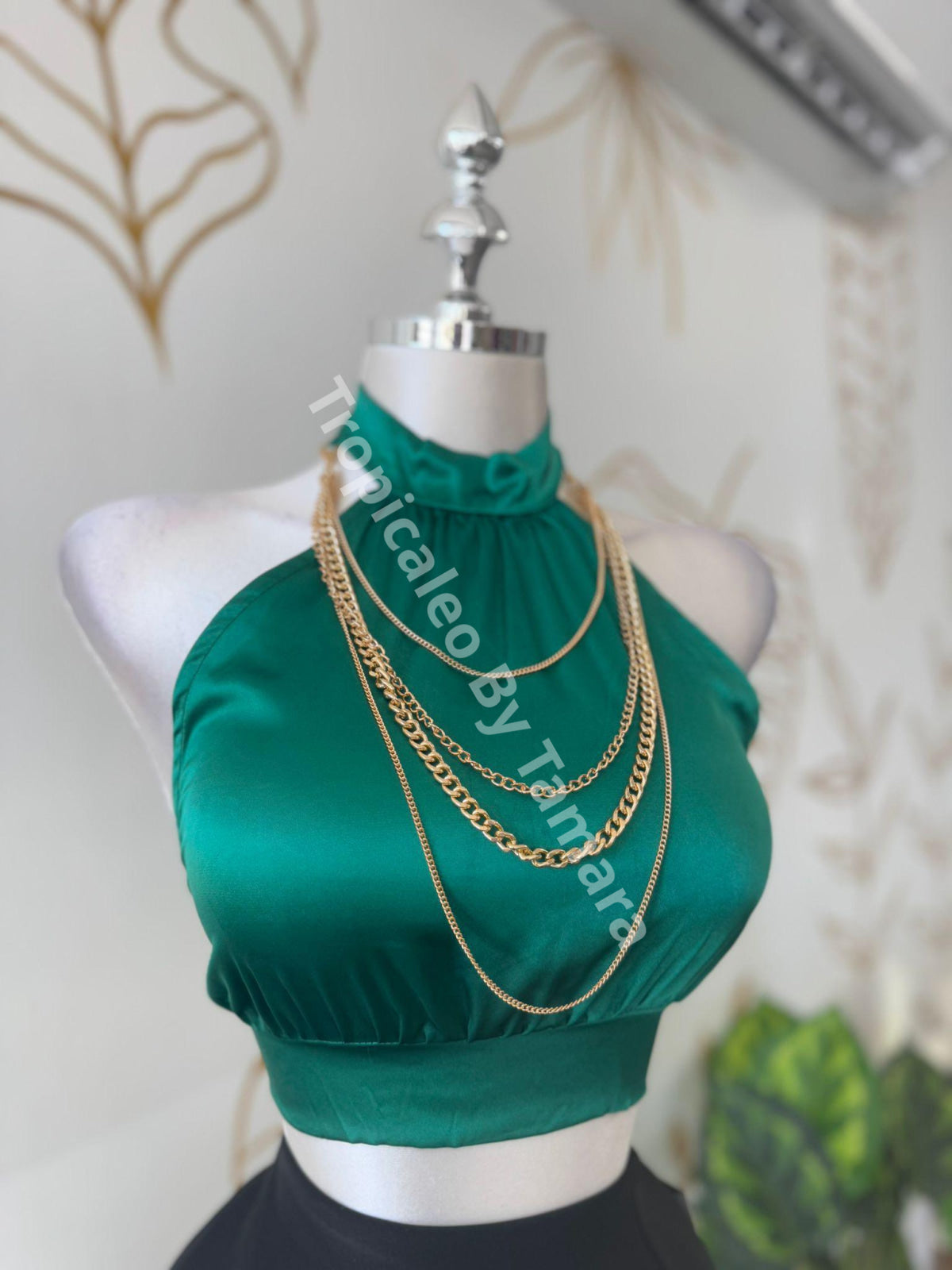 Halter Top With Gold Necklace Large