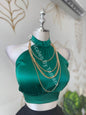 Halter Top With Gold Necklace Medium