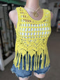 Top Tejida con Flecos — Disponible en Negro y Amarillo