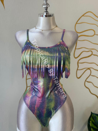 Rainbow Fringe Bodysuit Large
