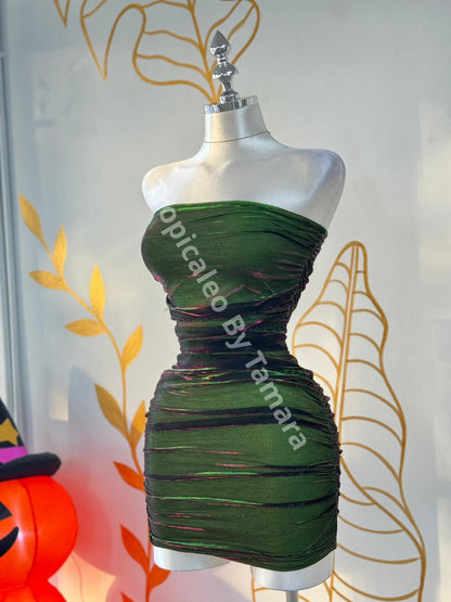 Green Ruched Dress