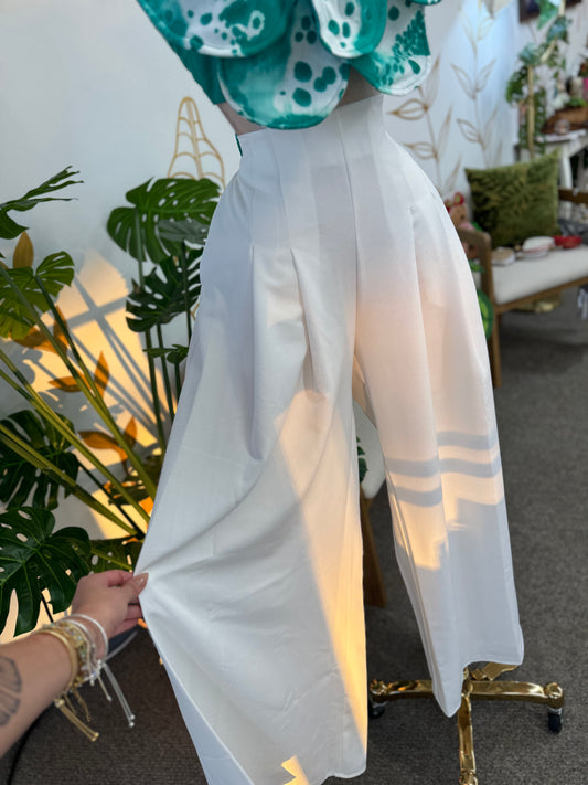 White Flow Palazzo Pants