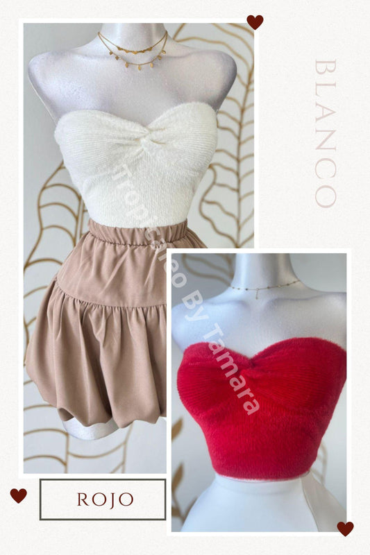 Strapless Fluffy Top