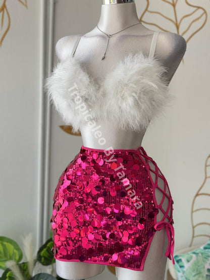 Pink Sequin Skirt