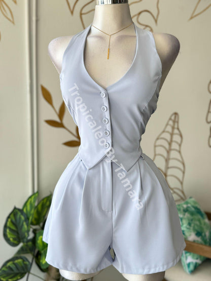 Halter Vest and Shorts Set