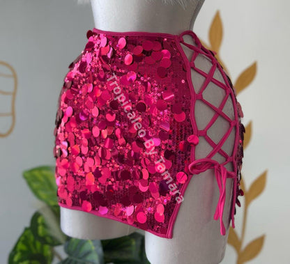 Pink Sequin Skirt