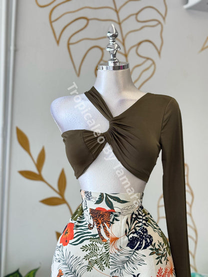 Twisted One-Sleeve Top