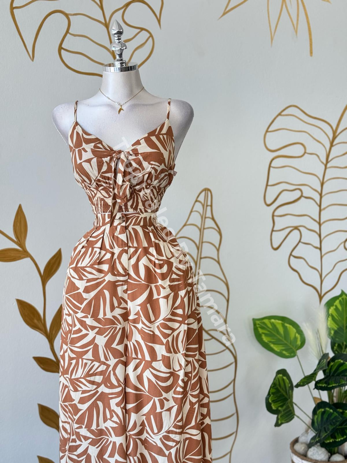 Tropical Breeze Brown Tie Top