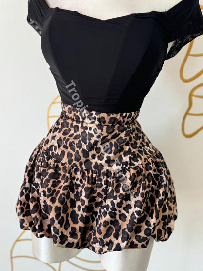 Leopard Print Mini Skort