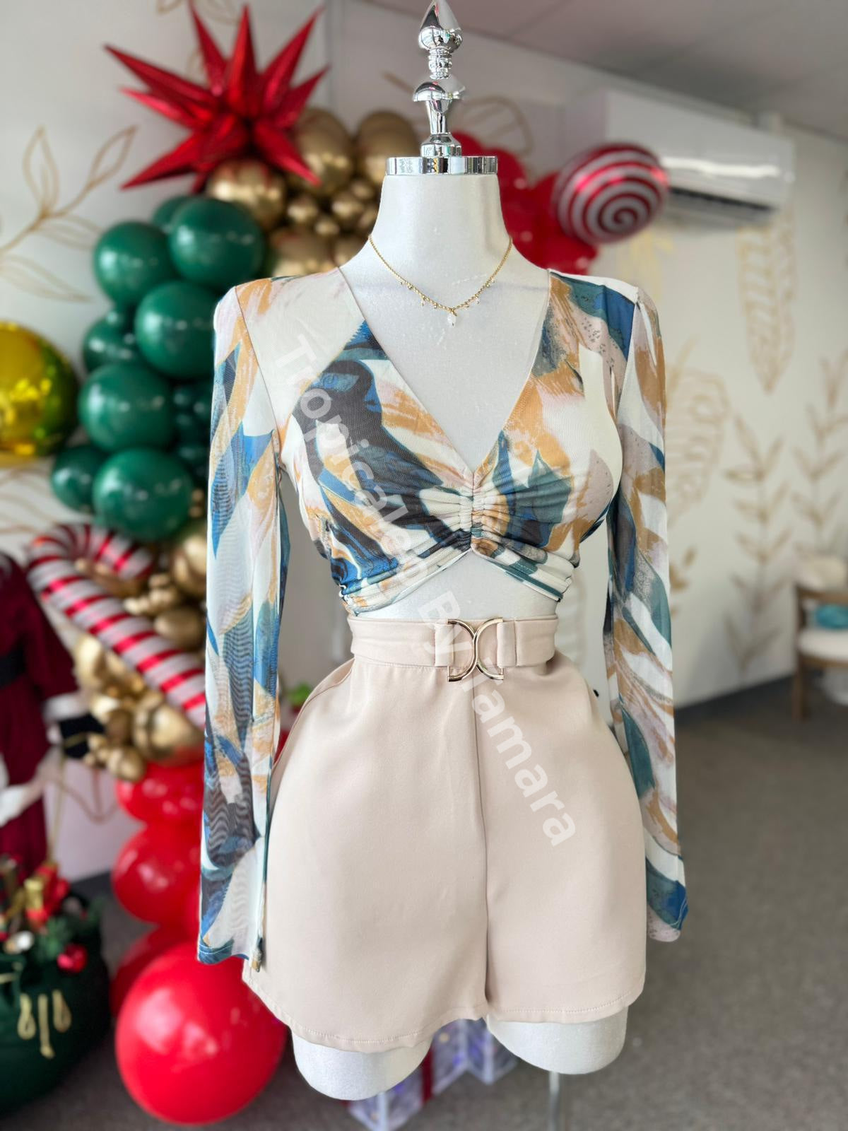 High-Waisted Belted Shorts