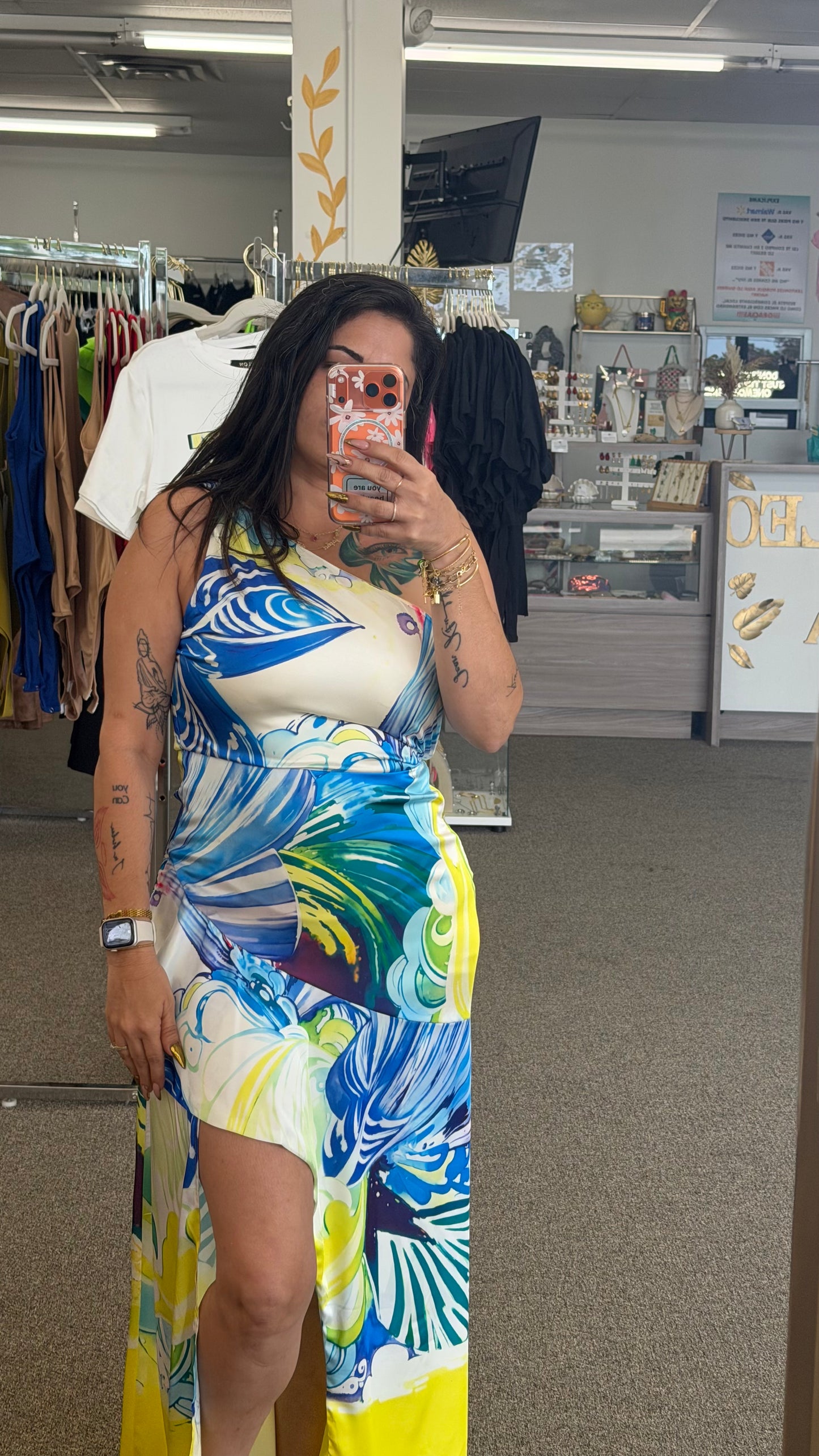 Ocean Breeze Abstract Dress 👗 🌊