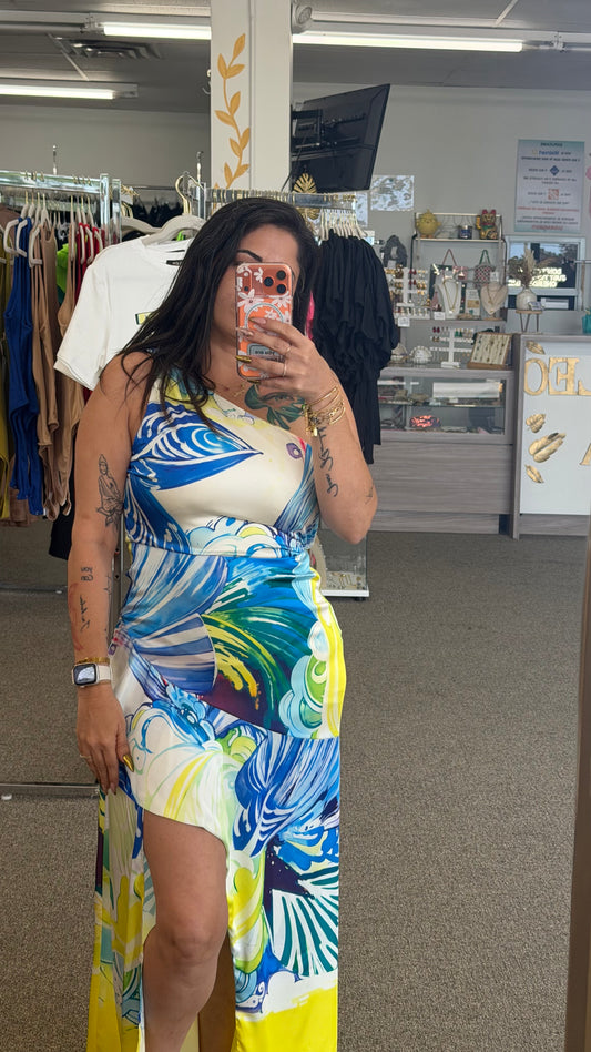 Ocean Breeze Abstract Dress 👗 🌊