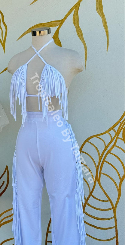 White Dreamcatcher Fringe Set