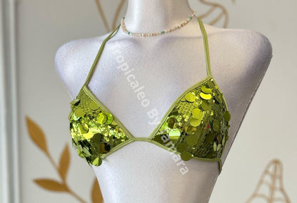 Lime Sequin Bralette