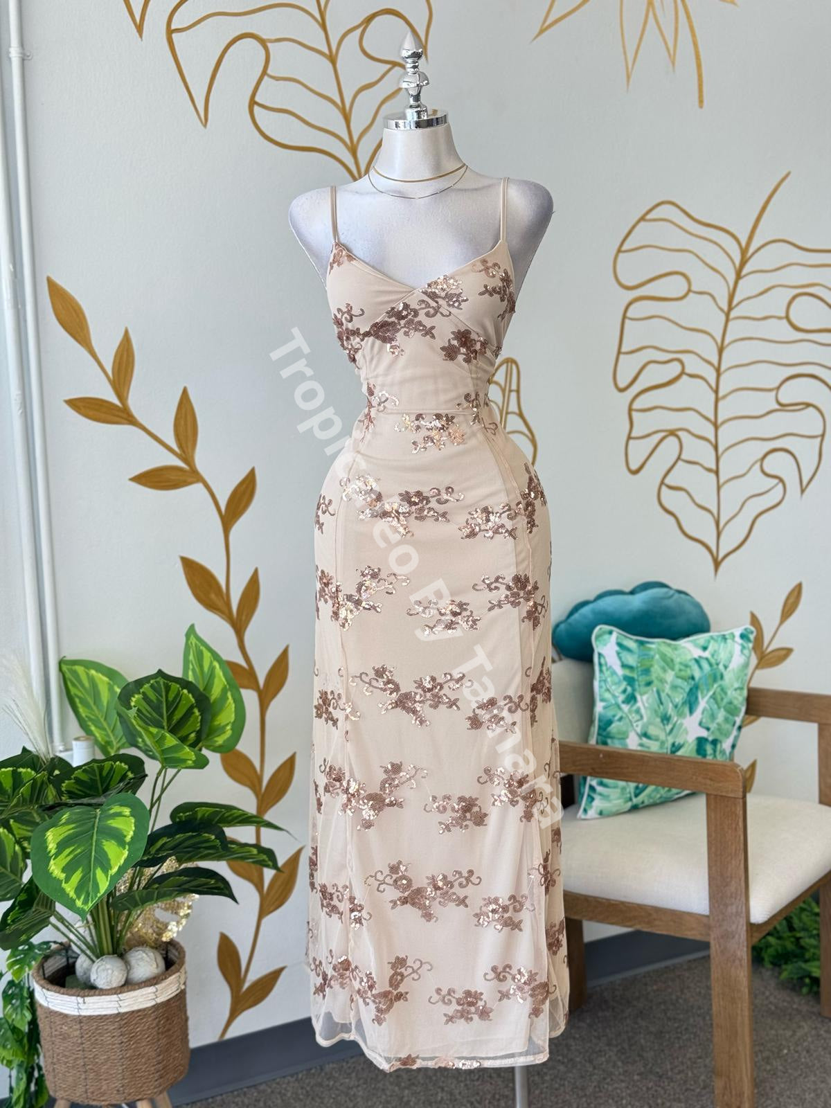 Glimmer Mesh Gown