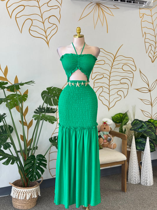 Emerald Breeze Maxi Dress