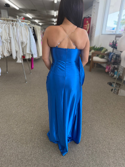 Royal Satin Wrap Dress 💙✨