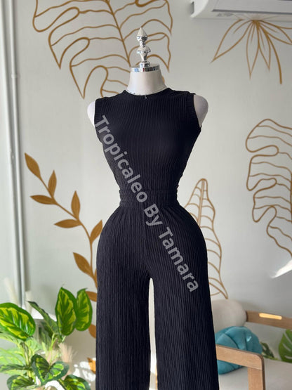 Black Glow Top & Pant Set