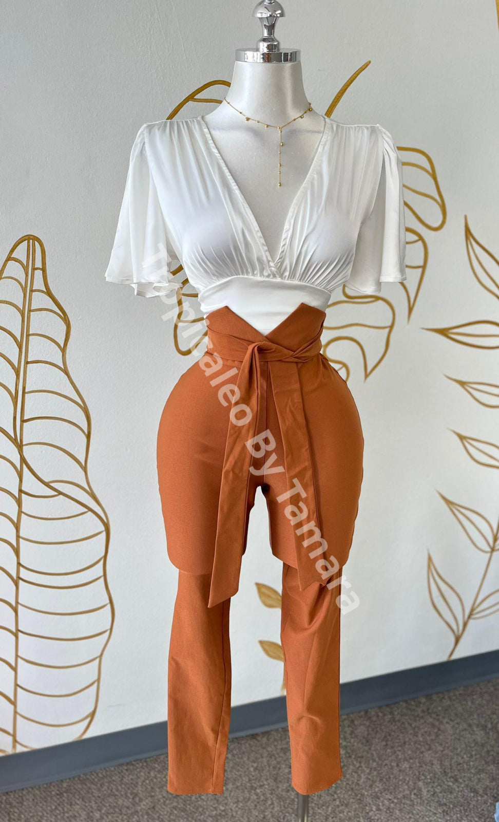 Delicate Wrap Flutter Sleeve Blouse