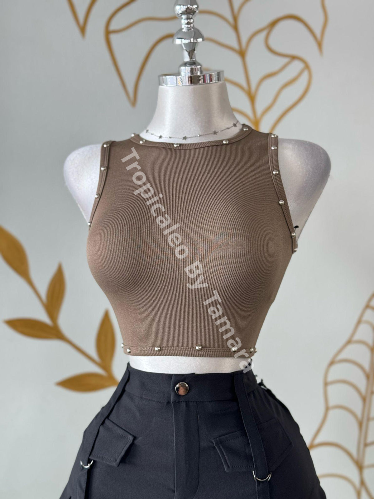 Black Cargo Mini Skirt