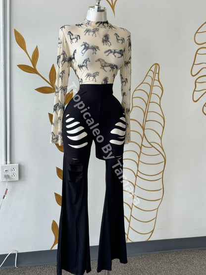Deconstructed Flare Pants