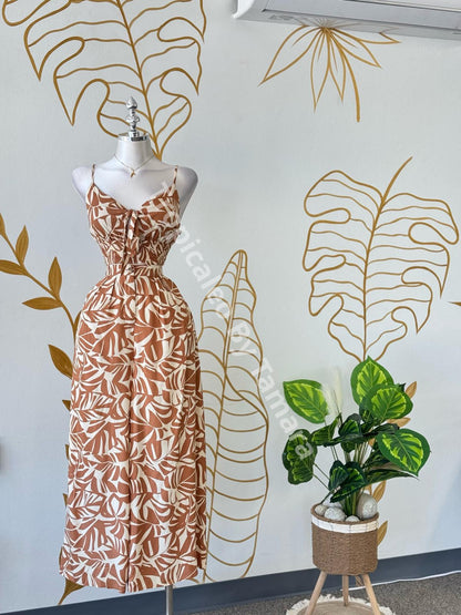 Tropical Breeze Brown Tie Top