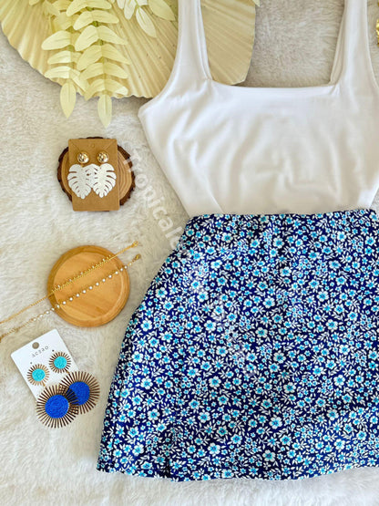 White Cropped Tank Top