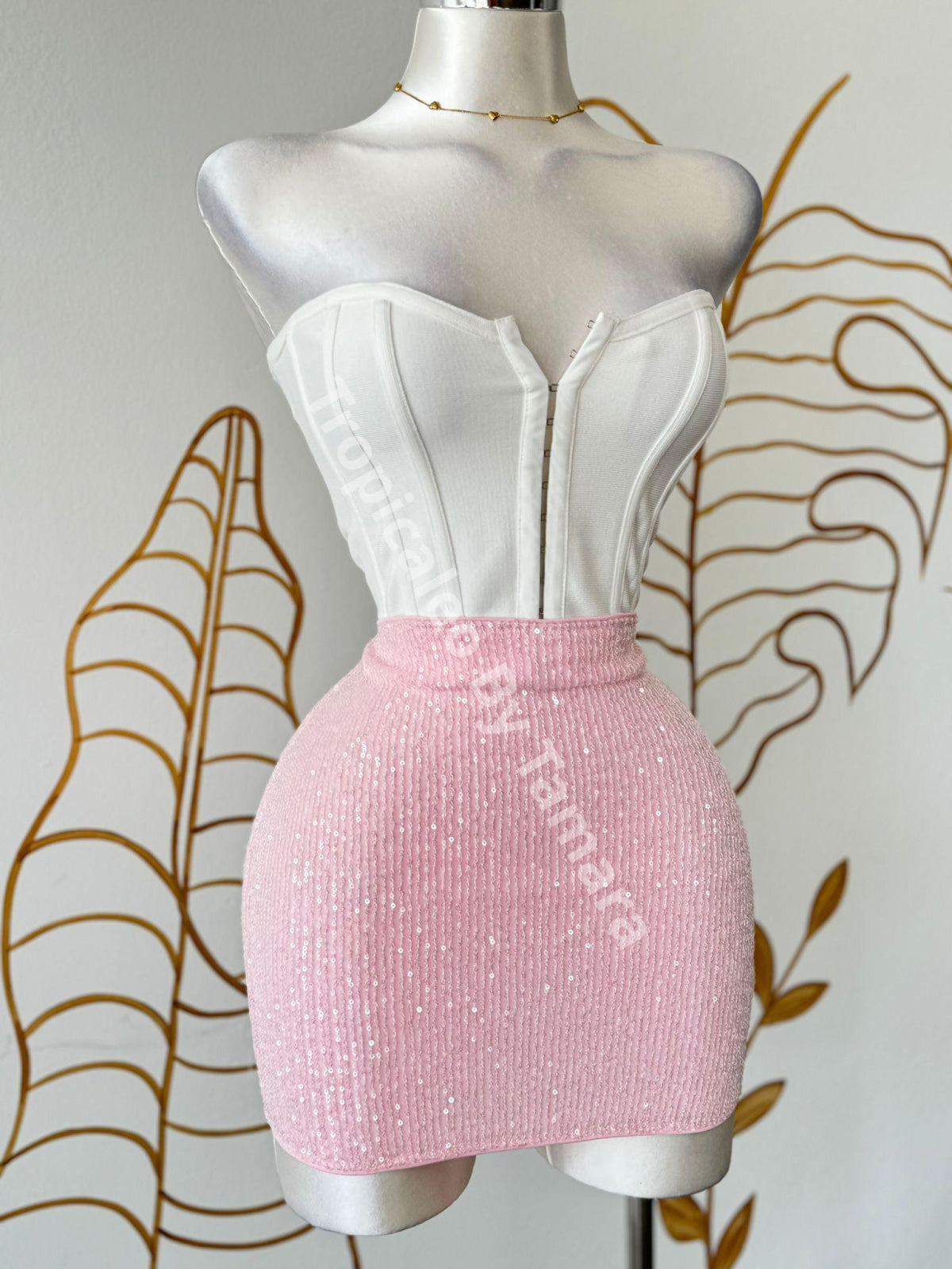 Pink Sparkle Mini Skirt (Falda)