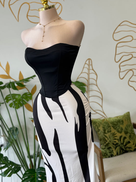 Black Sculpted Corset Top